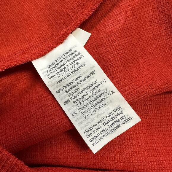 Madewell Texture & Thread Red-Orange Apron Tank Top Square Neck Spaghetti Size S - Picture 9 of 10